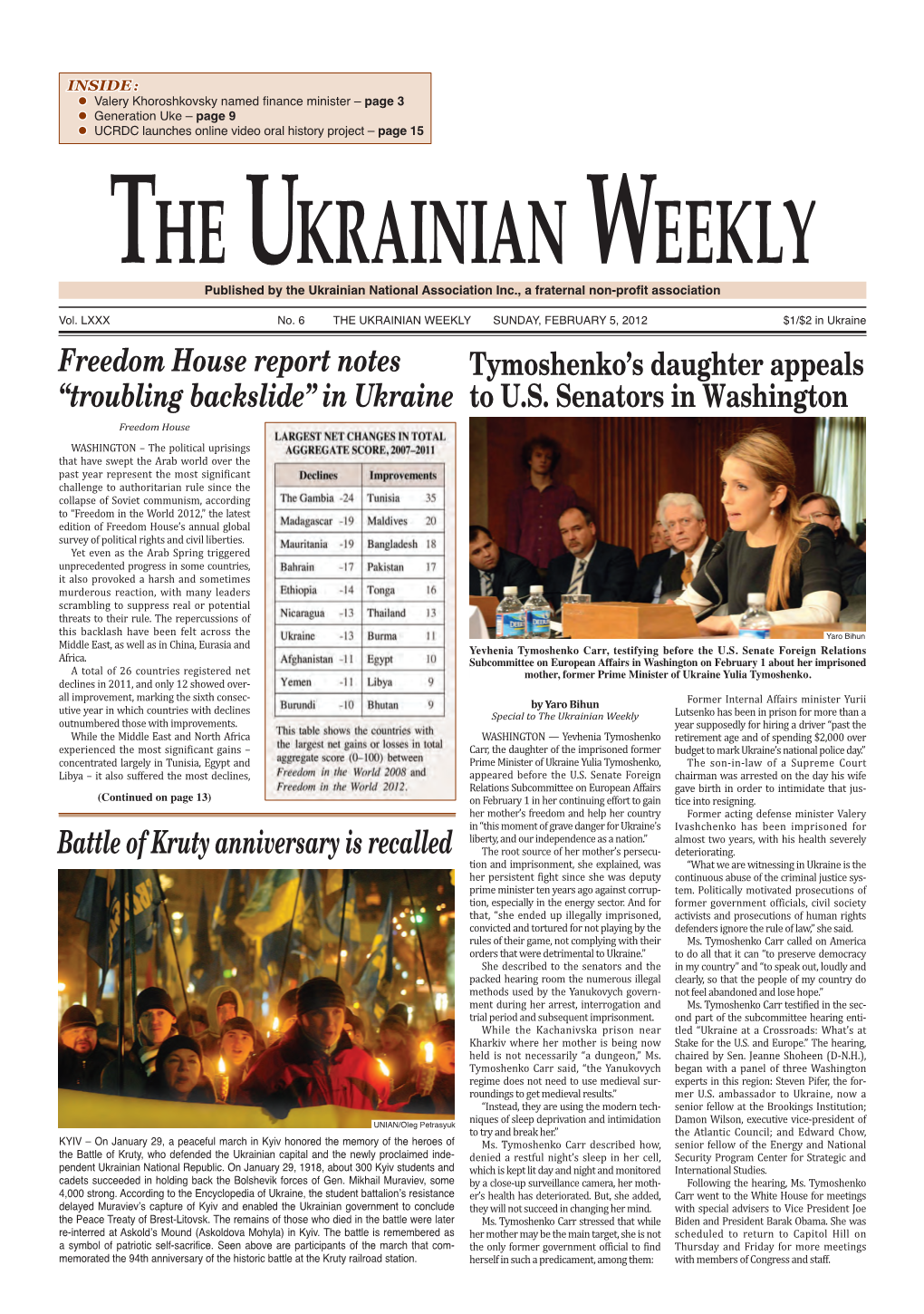 In Ukraine Battle of Kruty Anniversary Is Recalled Tymoshenko's Daughter