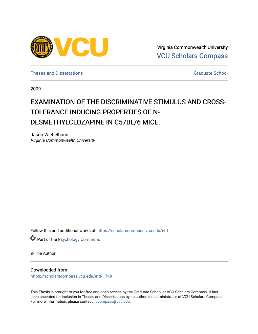 Examination of the Discriminative Stimulus and Cross-Tolerance