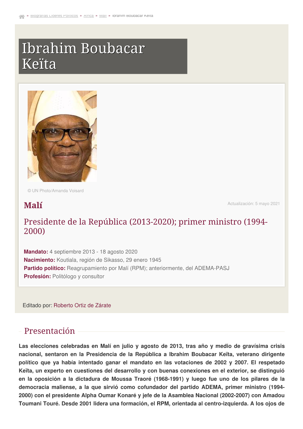 Malí » Ibrahim Boubacar Keïta