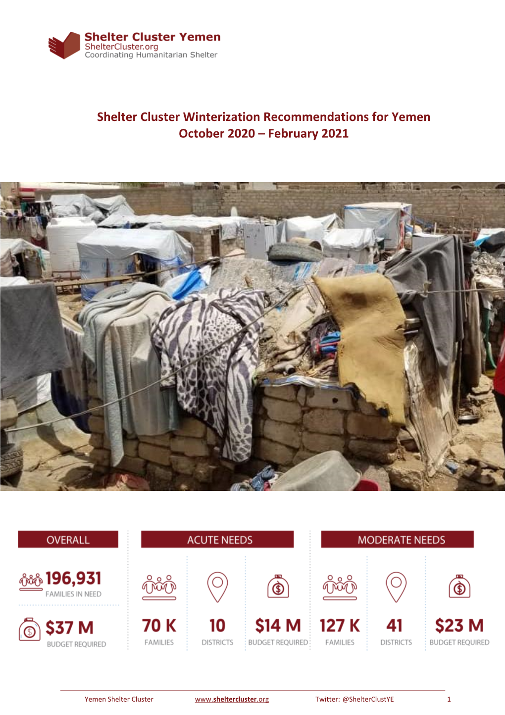 Shelter Cluster Winterization Recommendations for Yemen October 2020 – February 2021