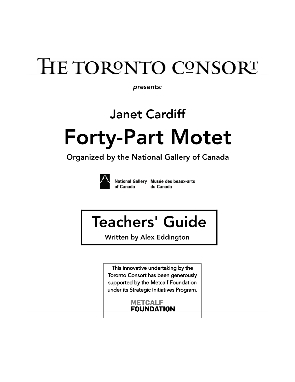 Forty-Part Motet Organized by the National Gallery of Canada