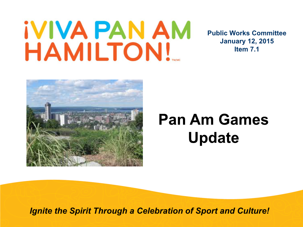 Pan Am Games Update