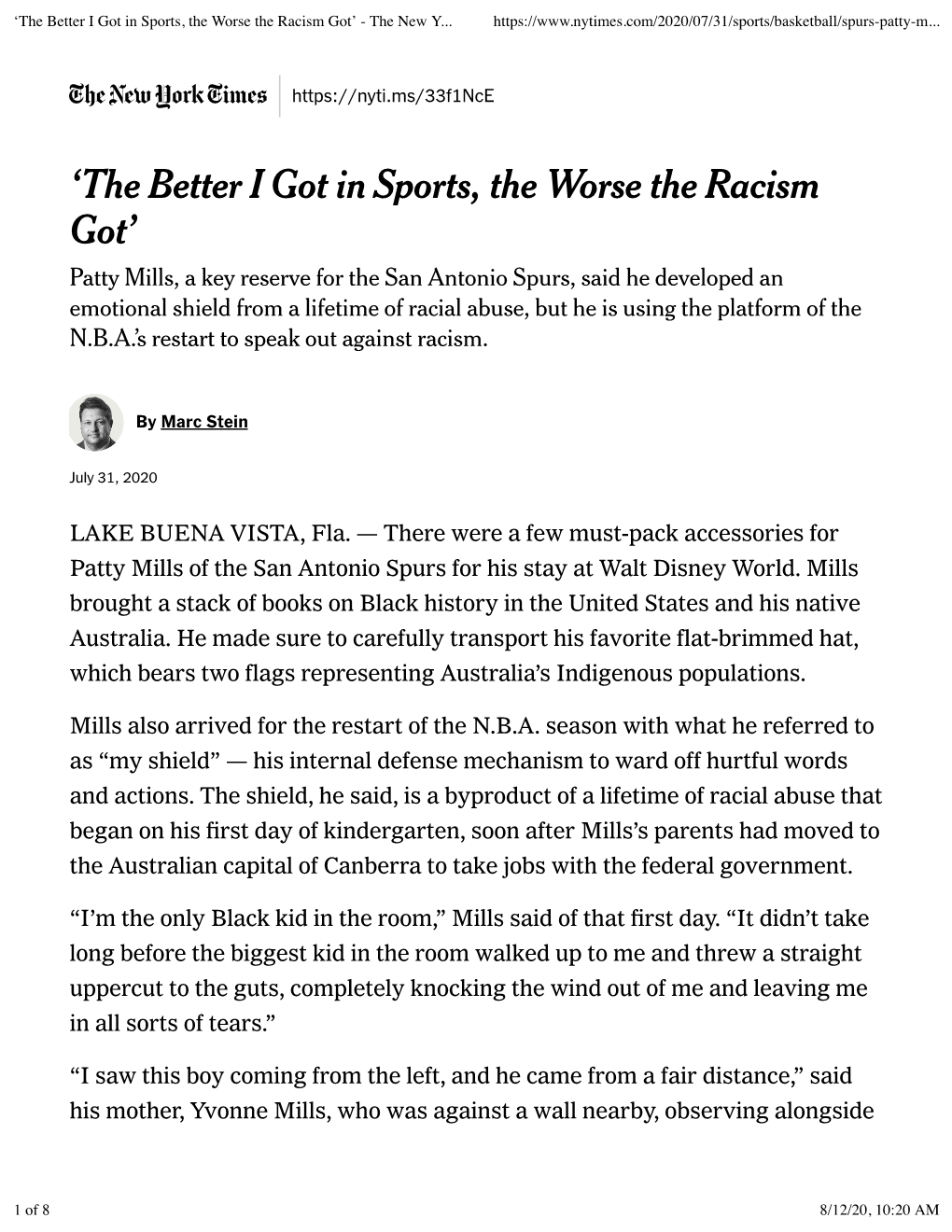'The Better I Got in Sports, the Worse the Racism Got'