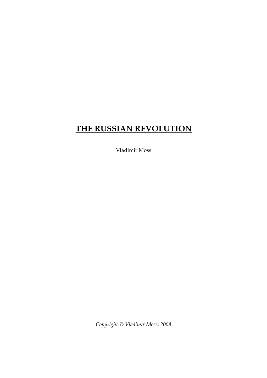 The Russian Revolution