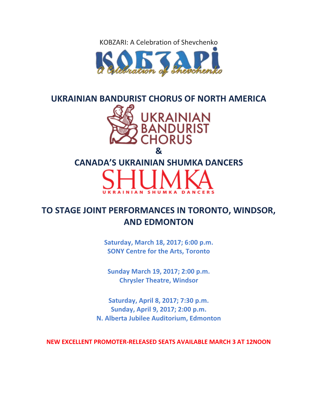 Ukrainian Bandurist Chorus of North America & Canada's