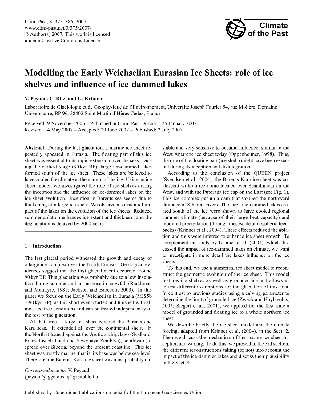 Role of Ice Shelves and Influence of Ice-Dammed Lakes