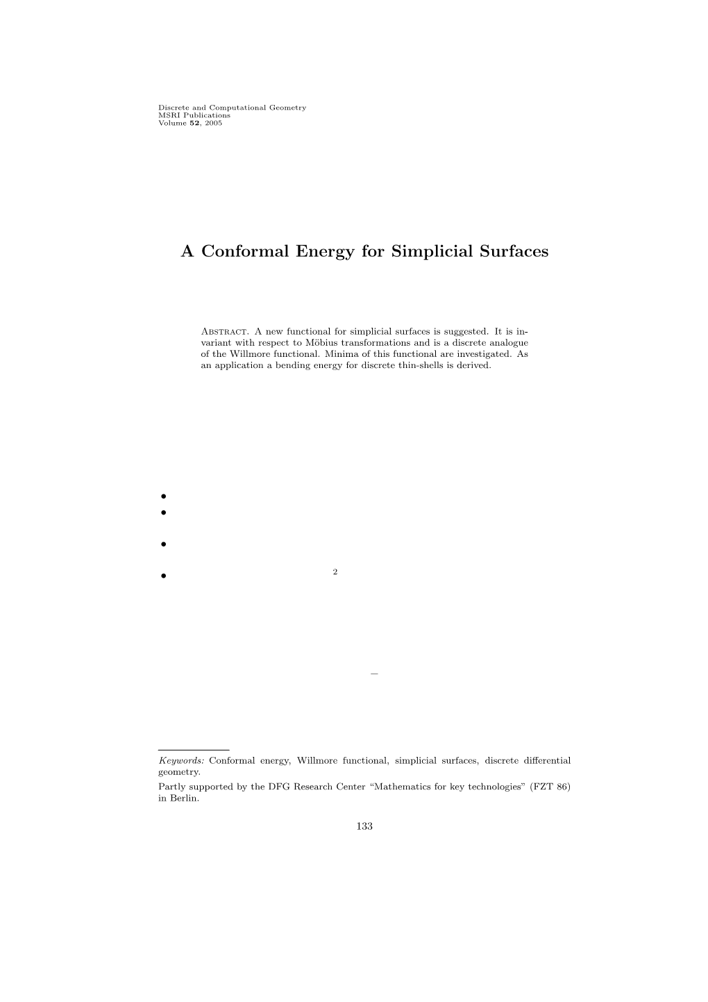 A Conformal Energy for Simplicial Surfaces