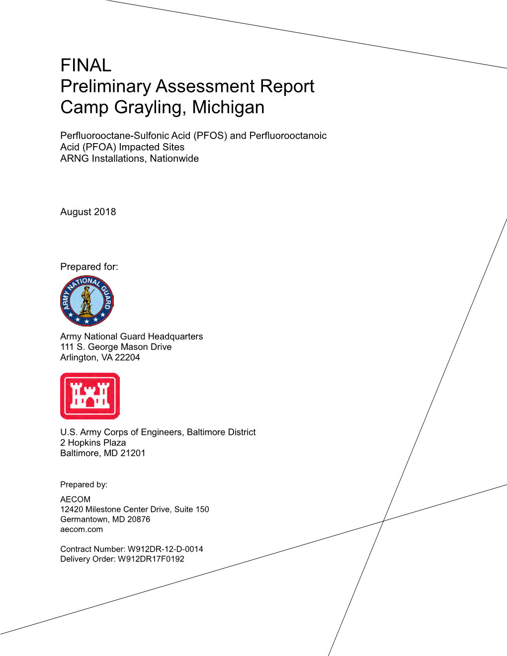 Final- Preliminary Assessment Report, Camp Grayling, Michigan