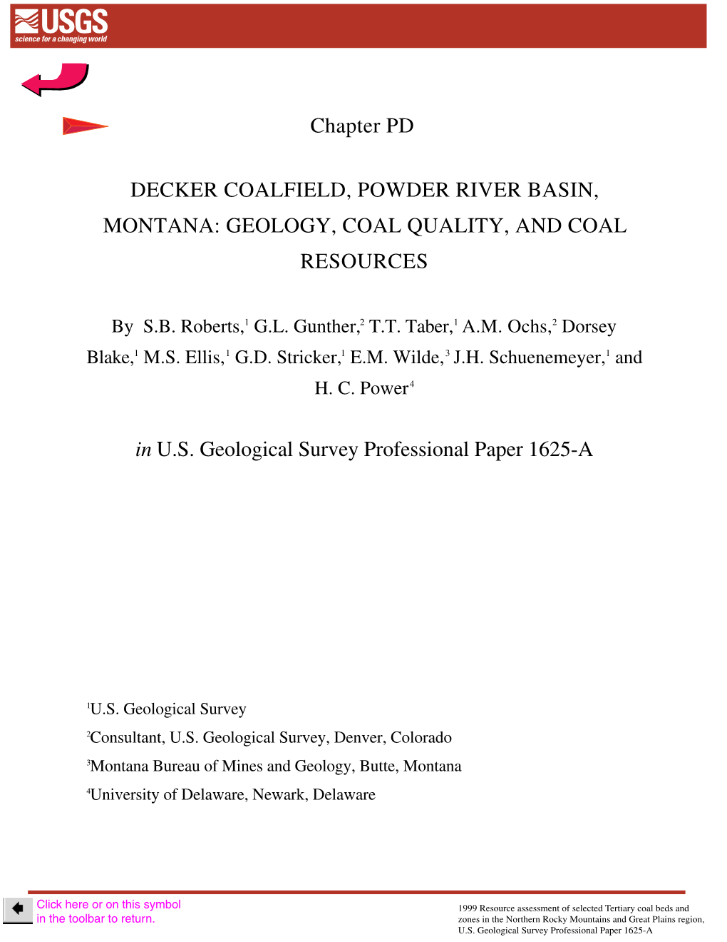 Chapter PD DECKER COALFIELD, POWDER RIVER BASIN, MONTANA