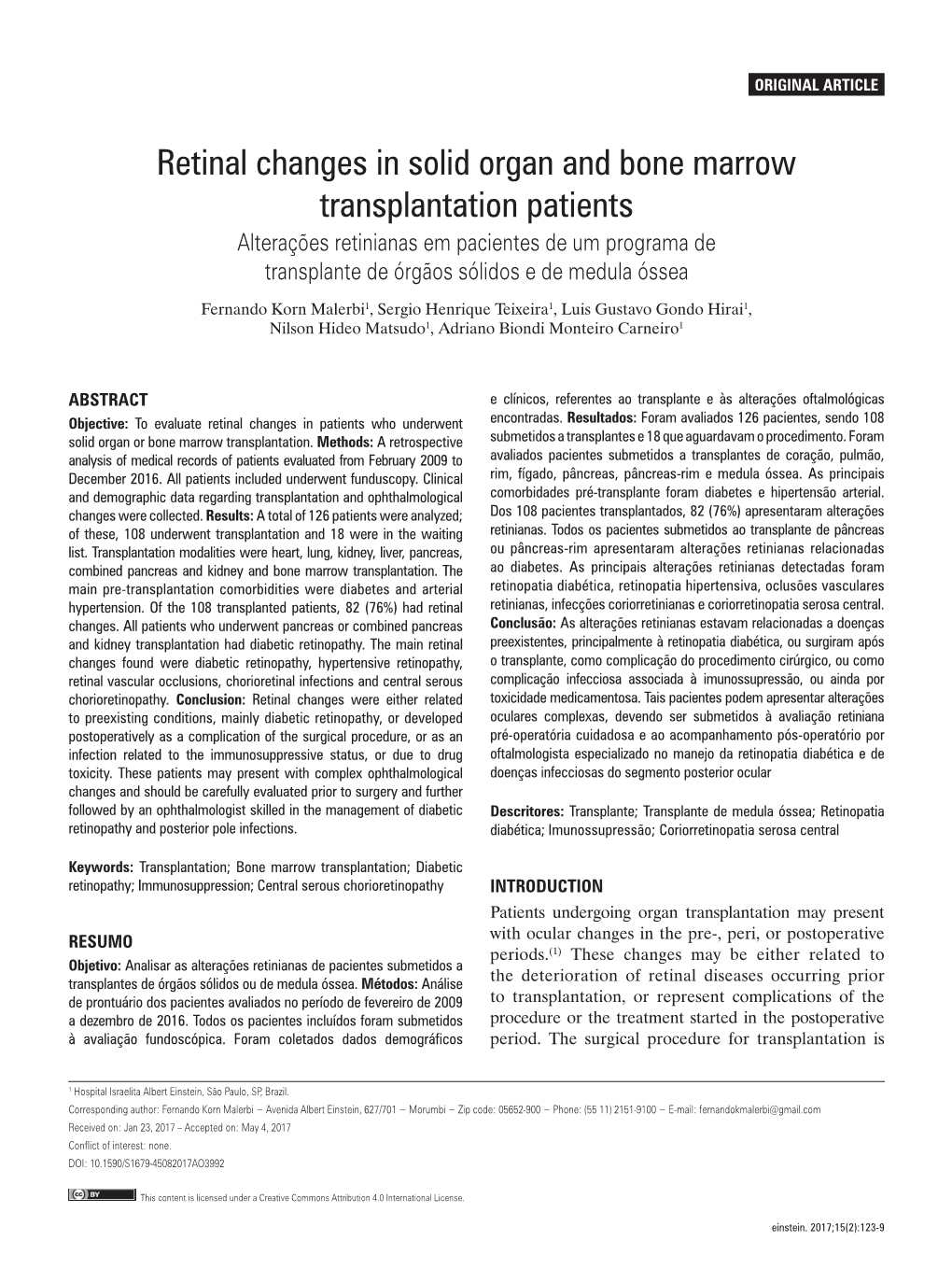 Retinal Changes in Solid Organ and Bone Marrow Transplantation Patients