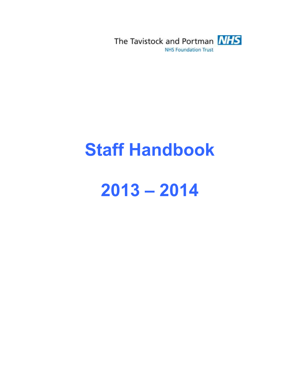 Staff Handbook 2013 – 2014