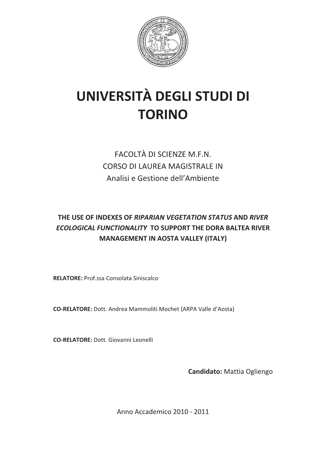 Università Degli Studi Di Torino