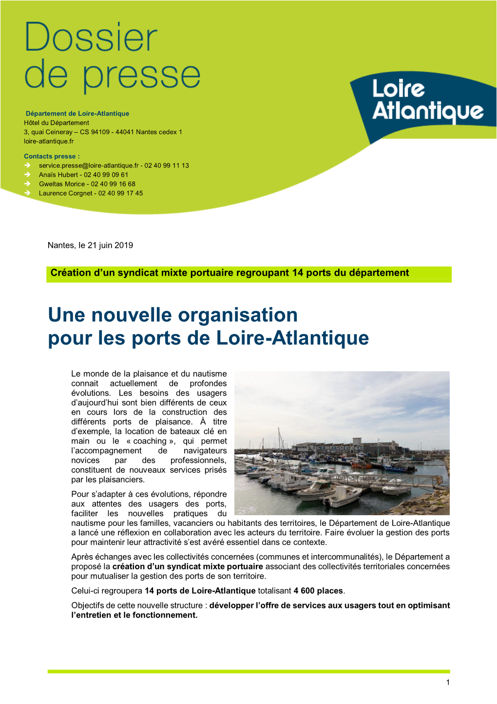 Création D'un Syndicat Mixte Portuaire