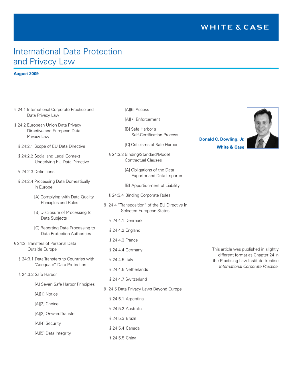 International Data Protection and Privacy Law