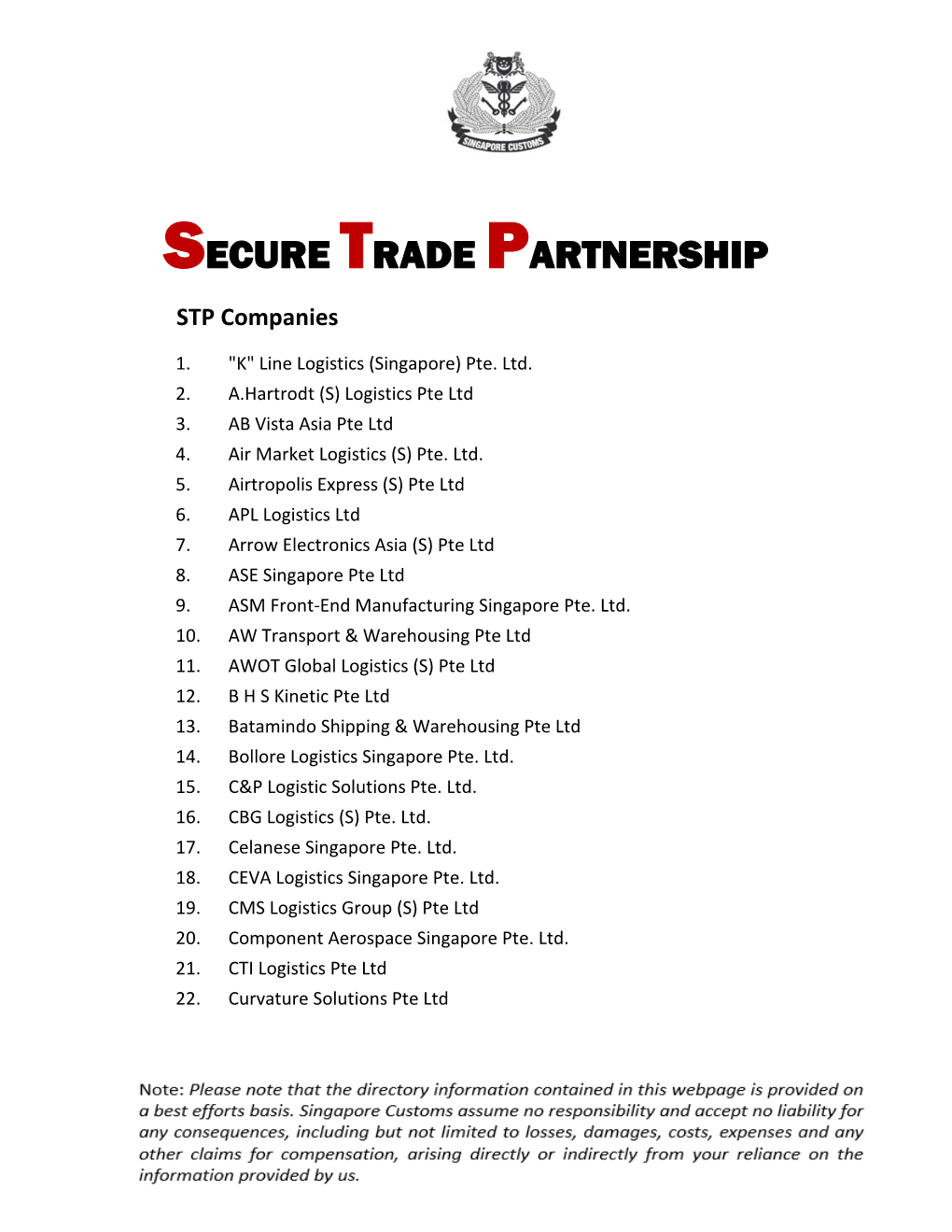 STP Certified Companies