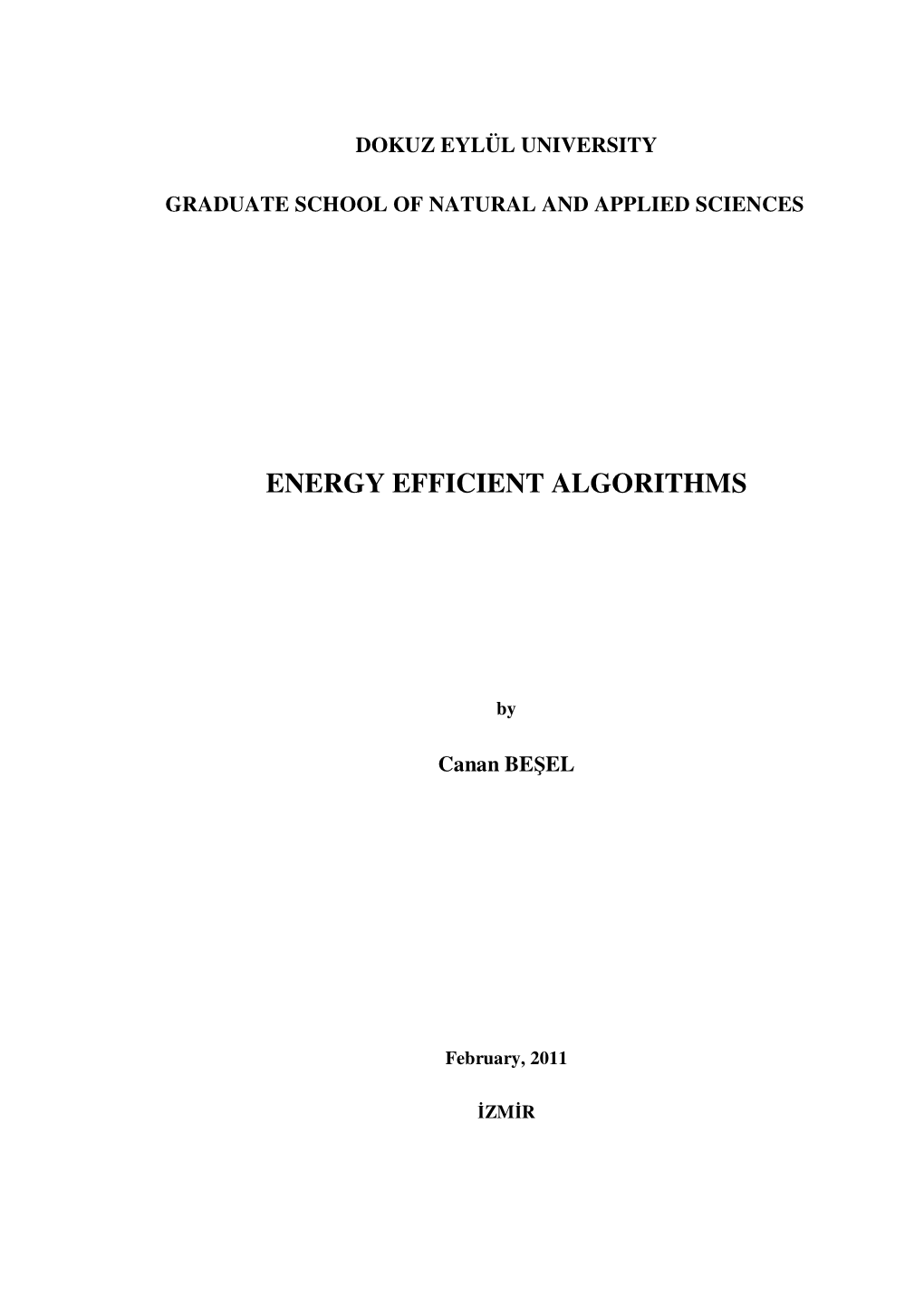 Energy Efficient Algorithms