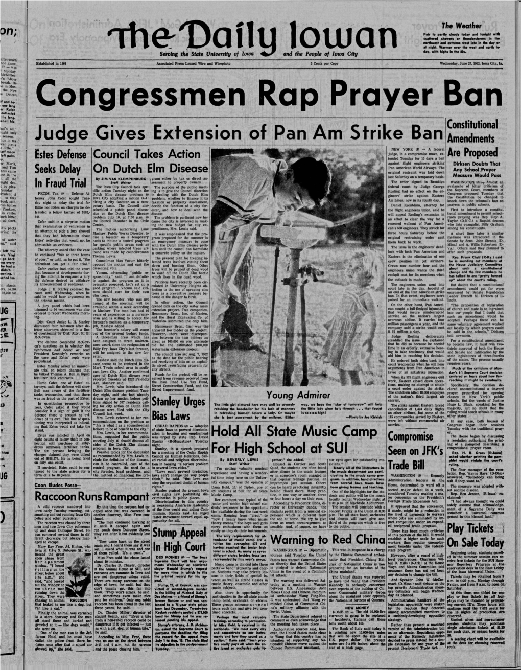 Daily Iowan (Iowa City, Iowa), 1962-06-27