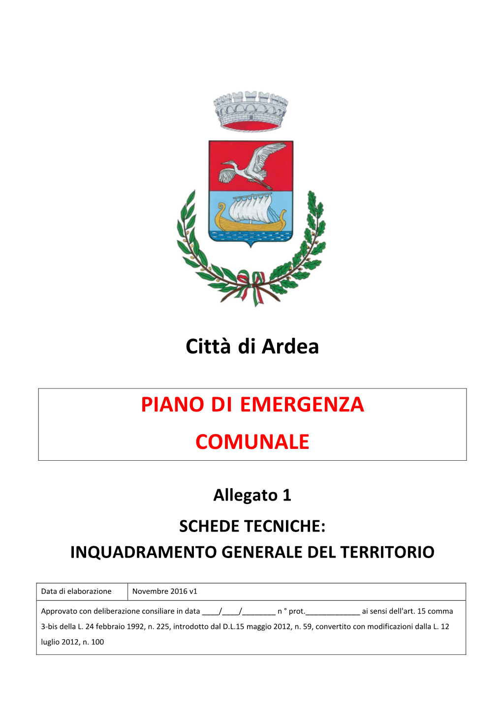 Piano Di Protezione Civile/Allegato 1 – Schede Tecniche