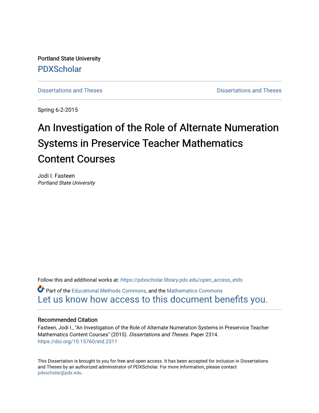 An Investigation of the Role of Alternate Numeration Systems in Preservice Teacher Mathematics Content Courses