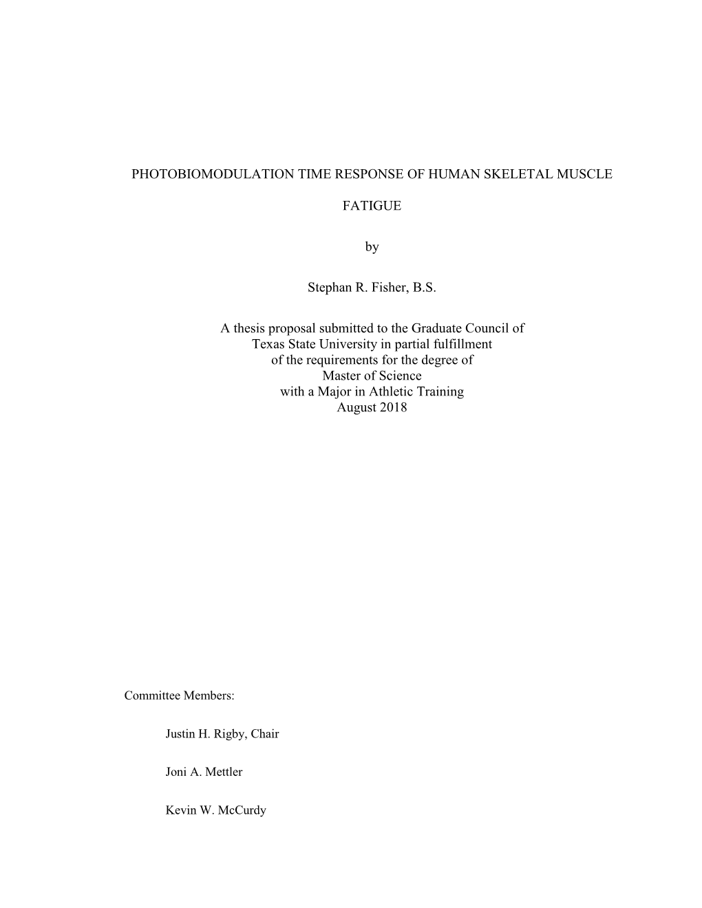 Photobiomodulation Time Response of Human Skeletal Muscle