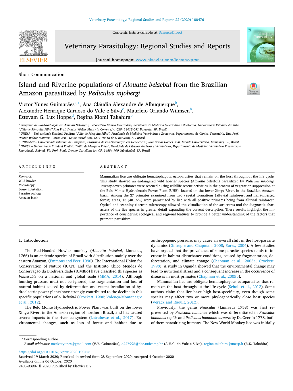 Island and Riverine Populations of Alouatta Belzebul from the Brazilian