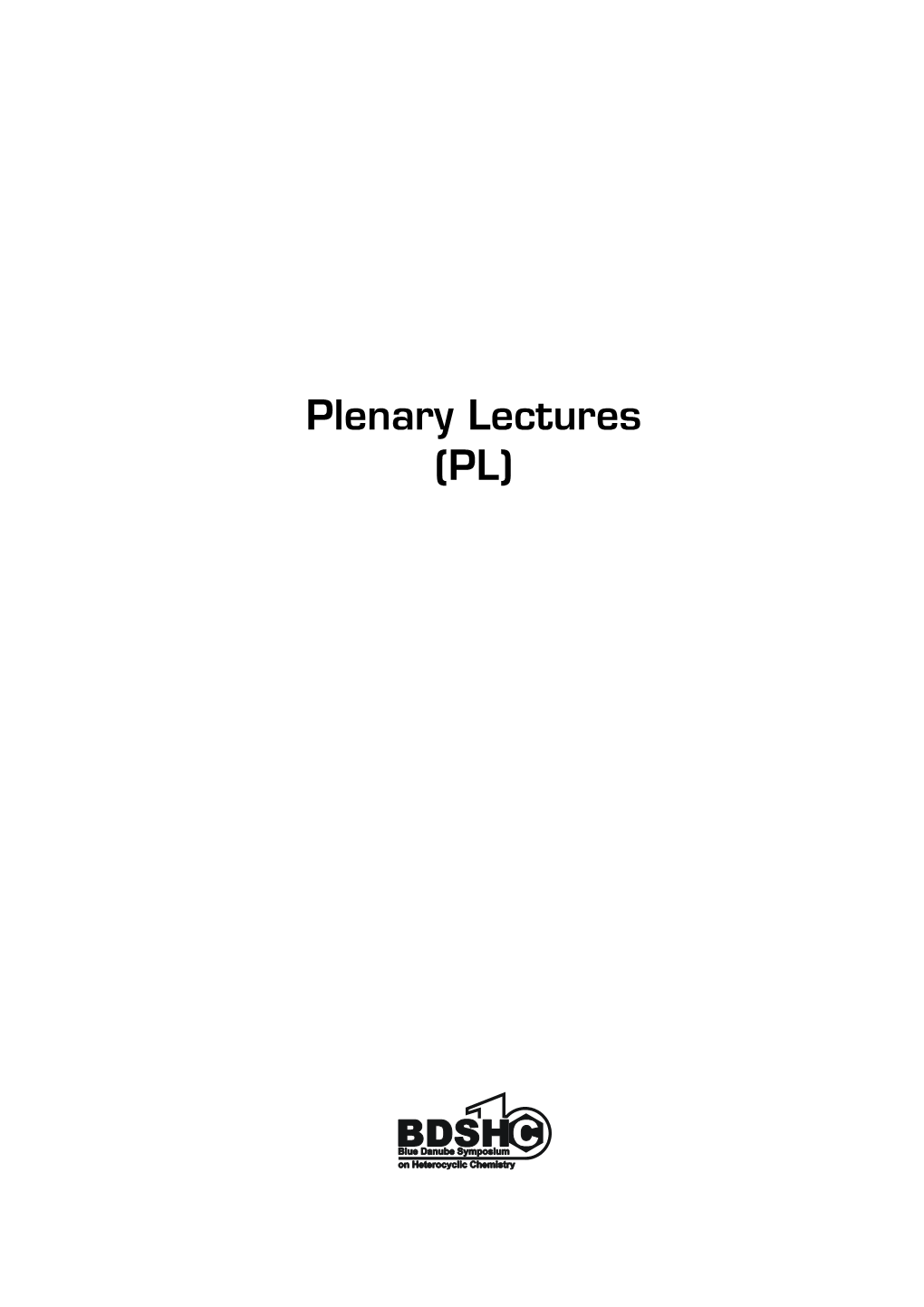 Plenary Lectures (PL)