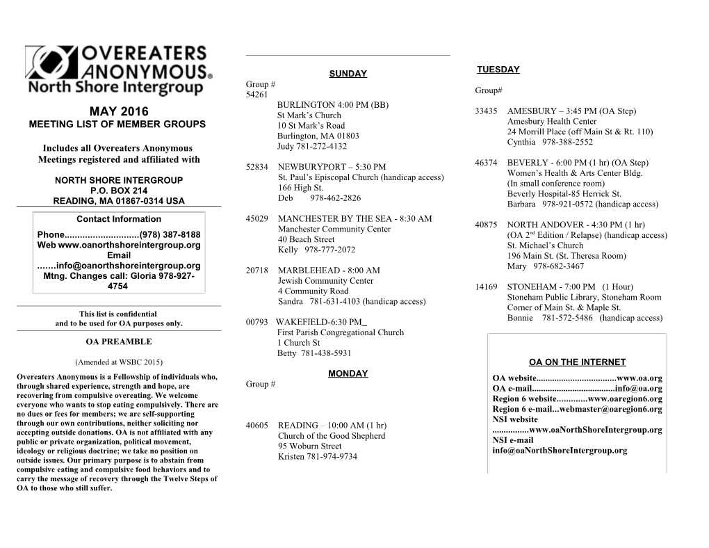 Meeting List of Member Groups s1