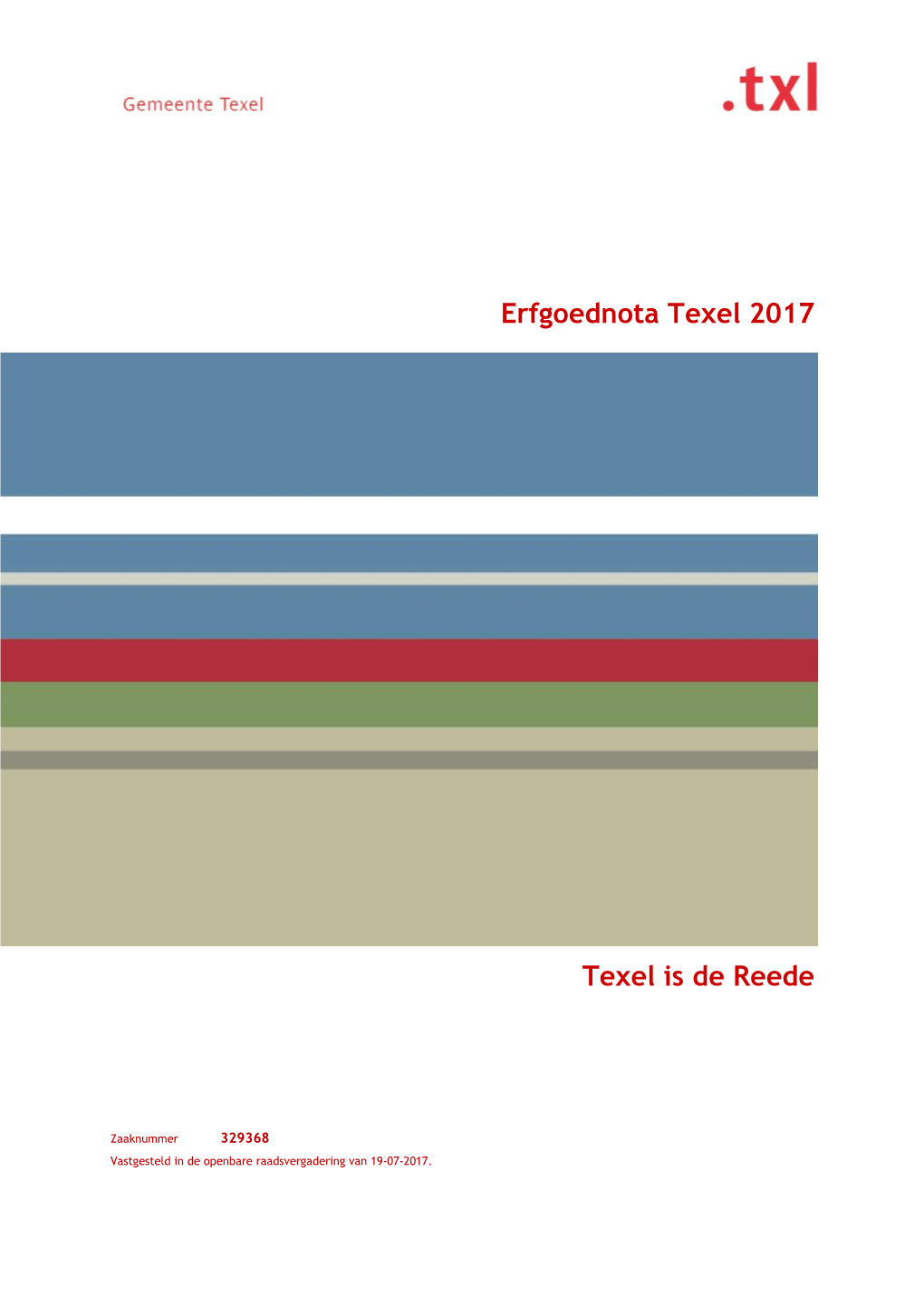 Erfgoednota Texel 2017 Texel Is De Reede