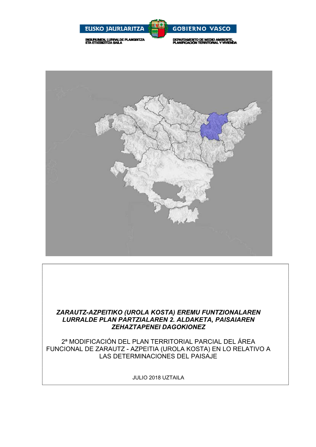 Zarautz-Azpeitiko (Urola Kosta) Eremu Funtzionalaren Lurralde Plan Partzialaren 2