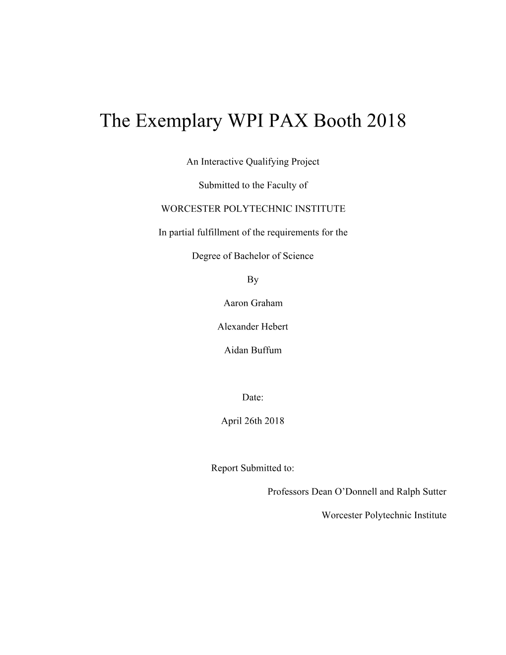 The Exemplary WPI PAX Booth 2018