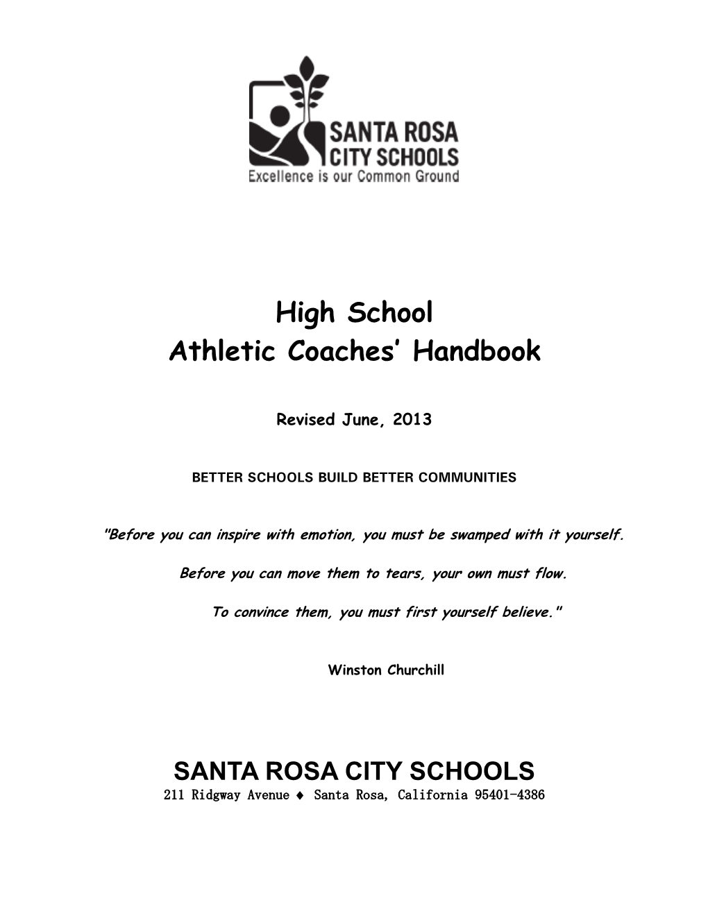 High School Athletic Coaches' Handbook