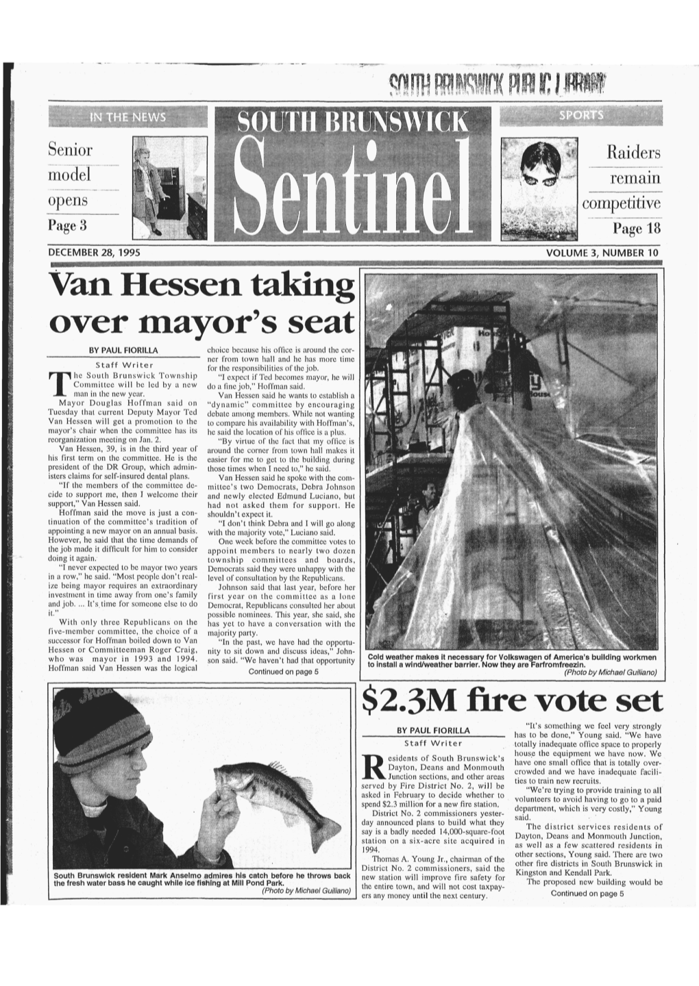 Van Hessen Taking Over Mayor's Seat $2.3M Fire Vote