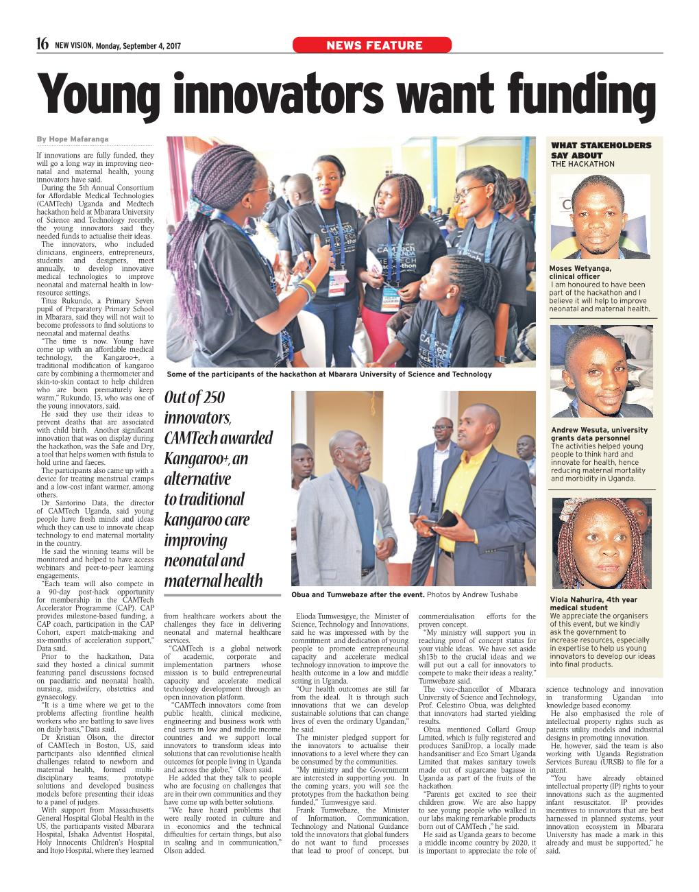 Young Innovators Want Funding