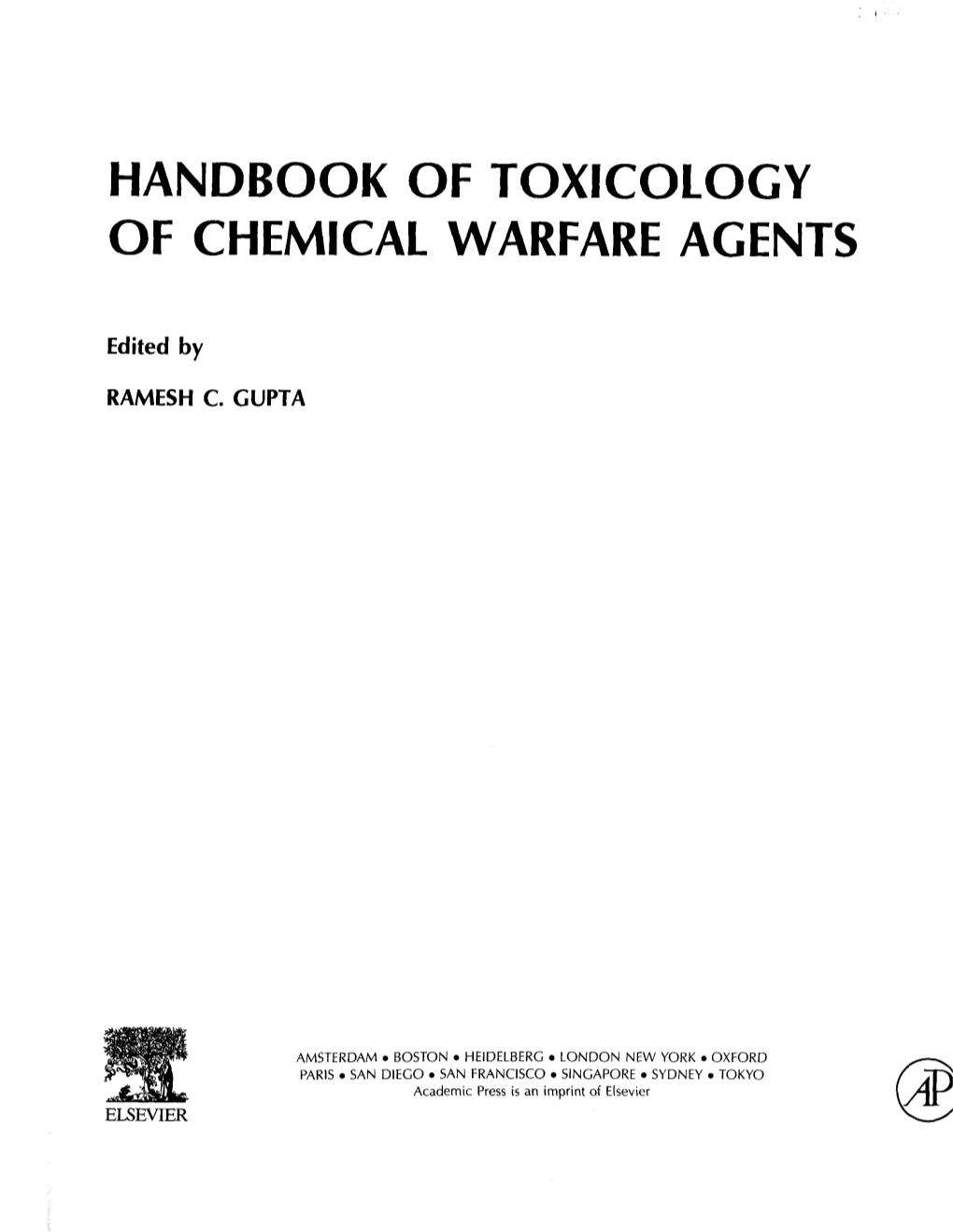 Handbook of Toxicology of Chemical Warfare Agents