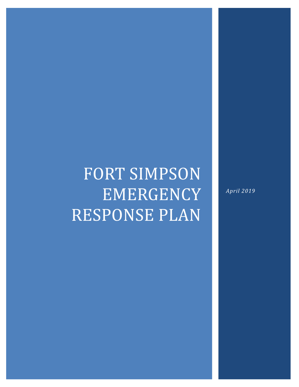Fort Simpson Emergency Response Plan