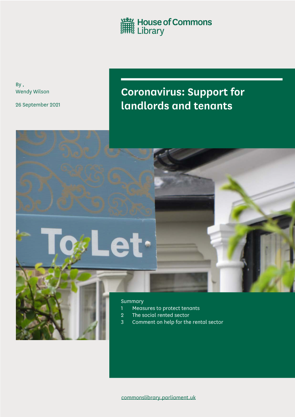 Coronavirus: Support for Landlords and Tenants