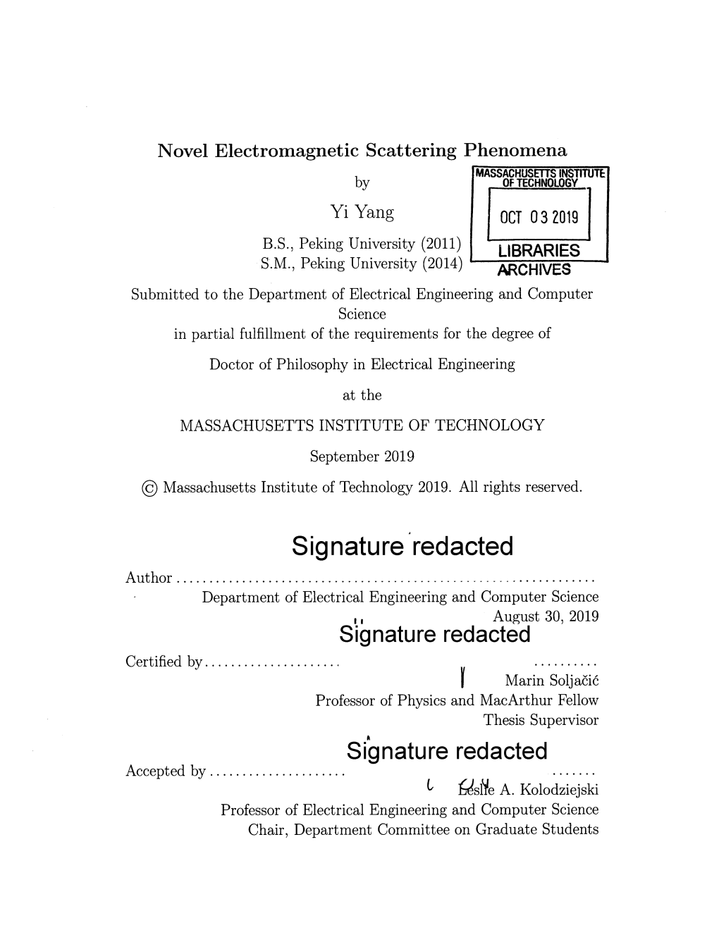 Signature Redacted Author