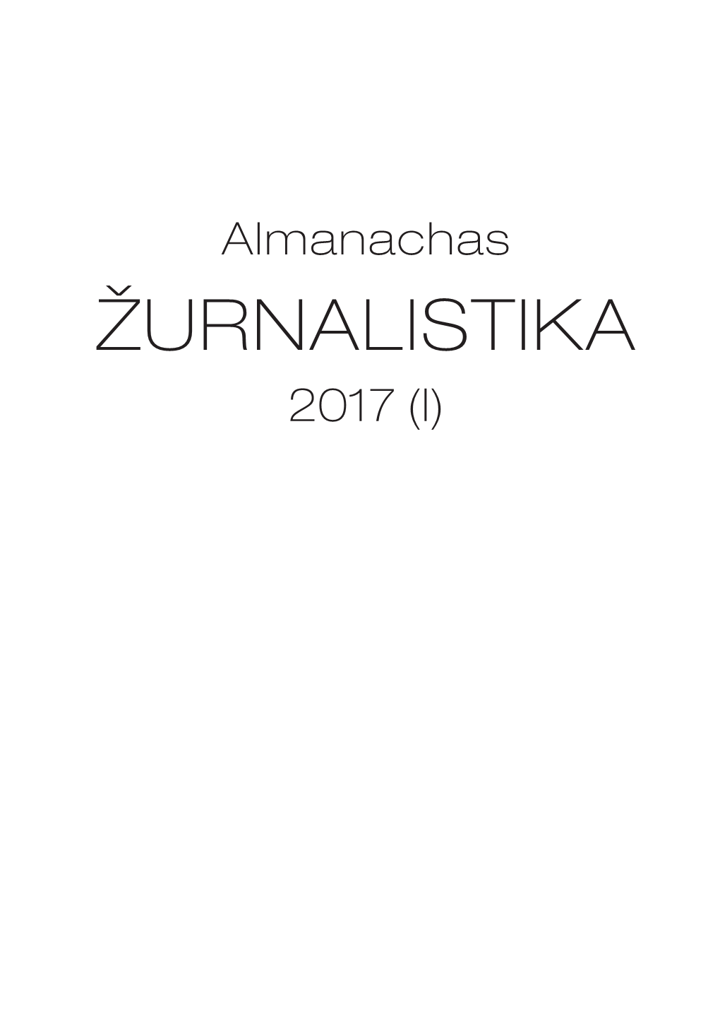 Almanachas "Žurnalistika 2017"