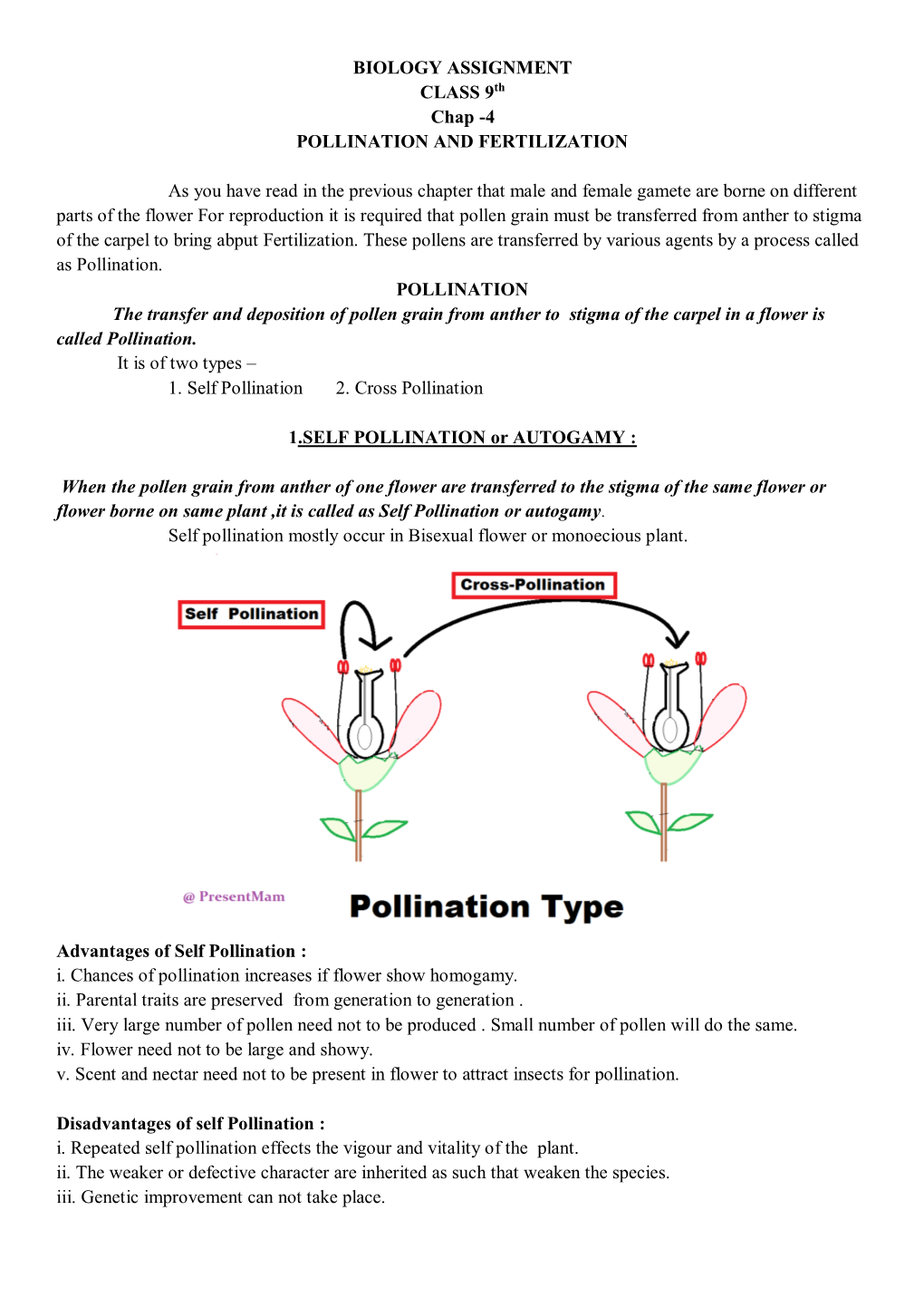 4 POLLINATION and FERTILIZATION As You Have Read In