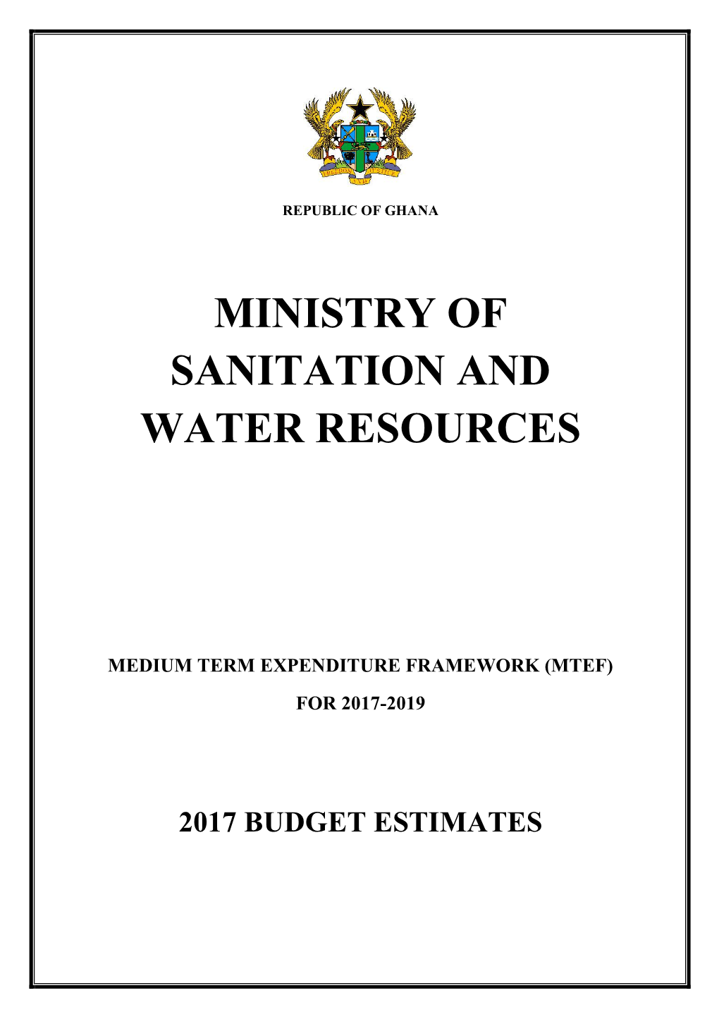 Ministry of Sanitation and Water Resources