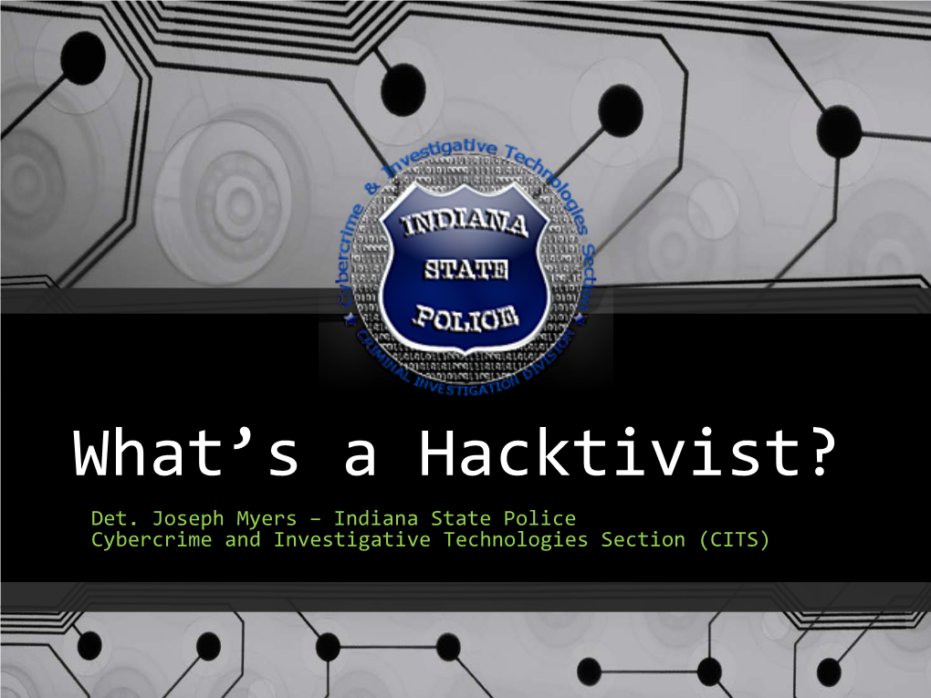 What's a Hacktivist?