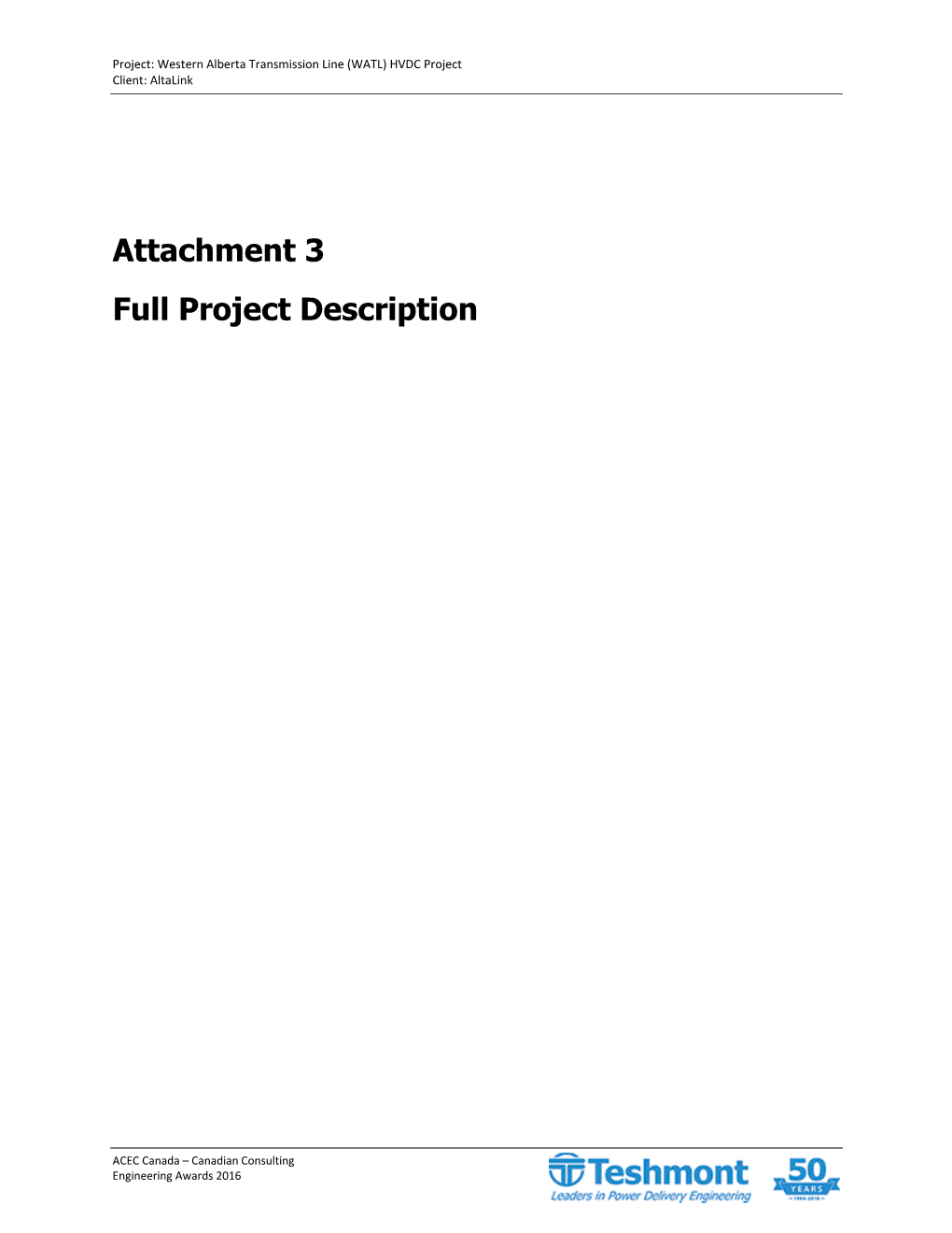 Attachment 3 Full Project Description