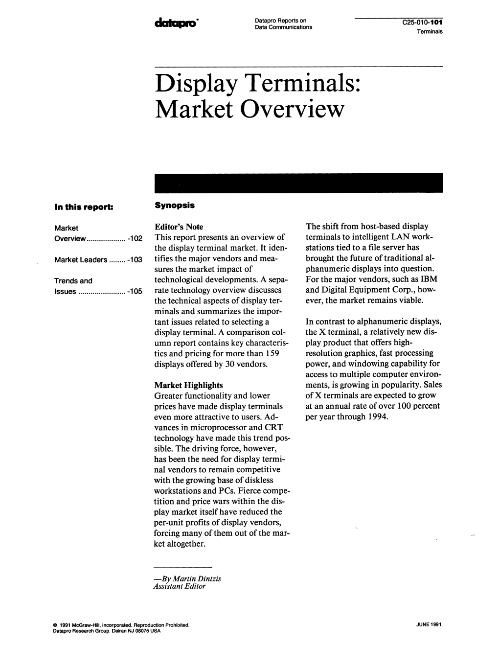 Display Terminals: Market Overview