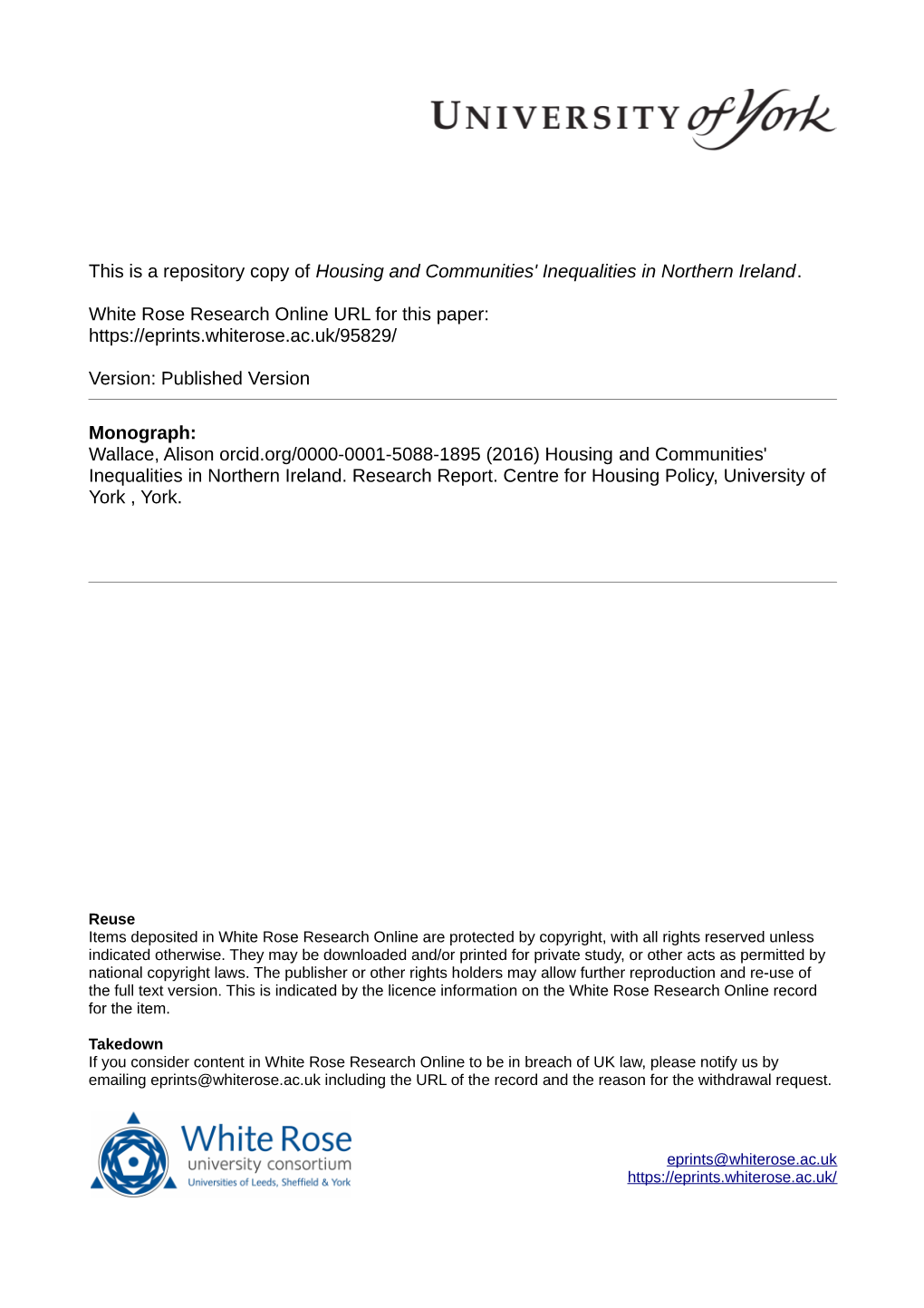 Housing and Communities' Inequalities in Northern Ireland