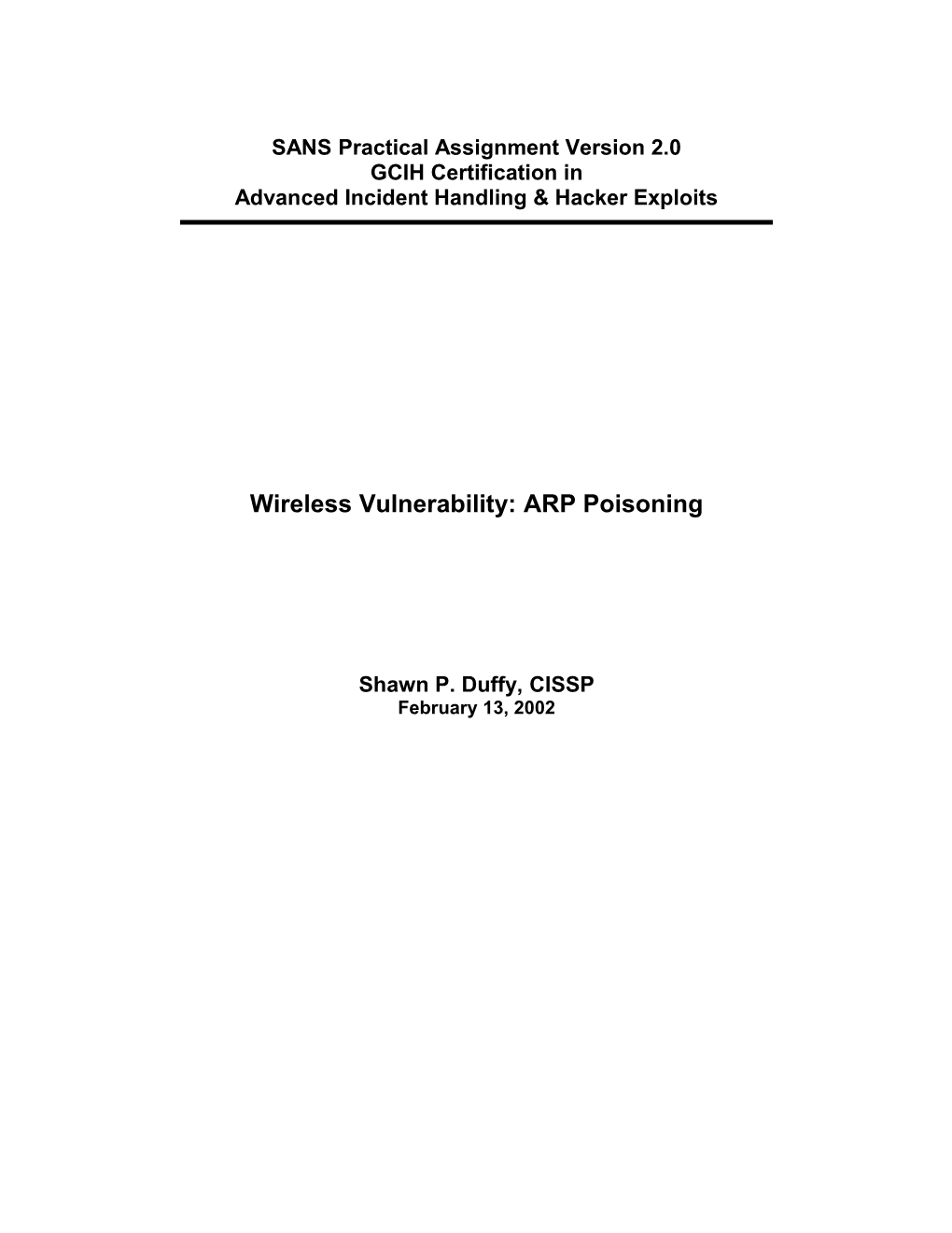 The Wireless ARP Vulnerability