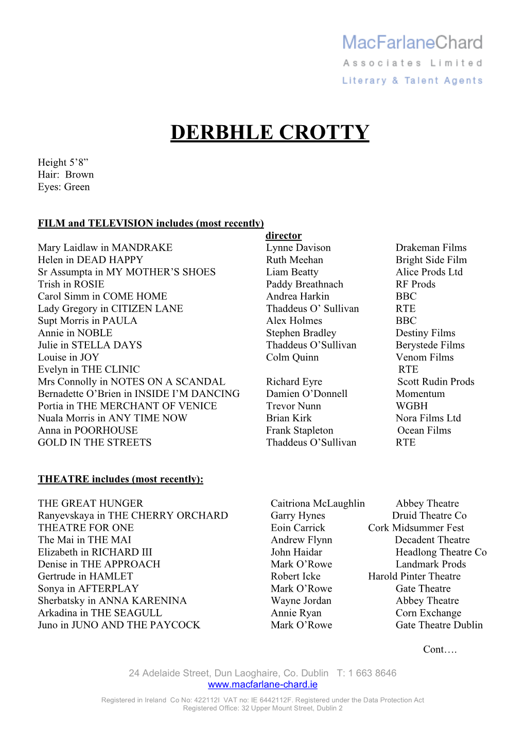 Derbhle Crotty