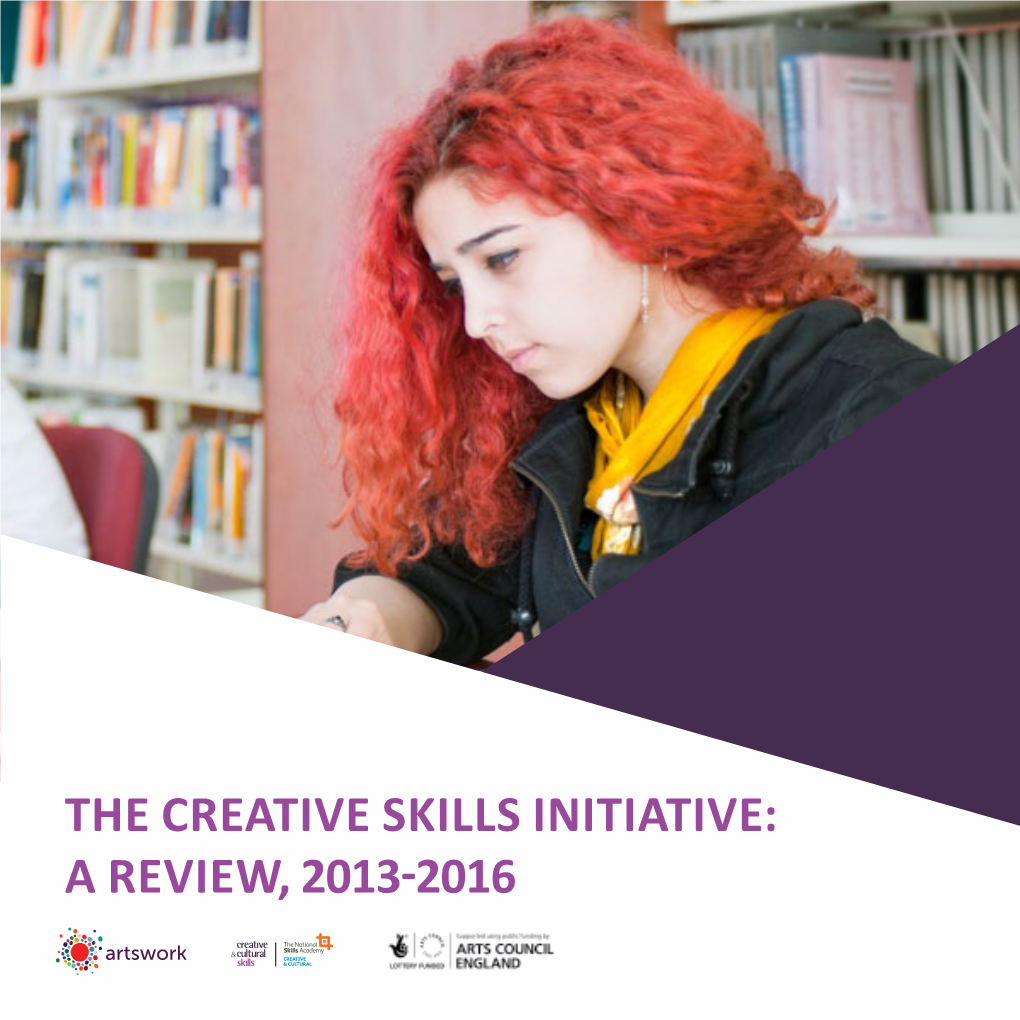 The Creative Skills Initiative: a Review, 2013-2016