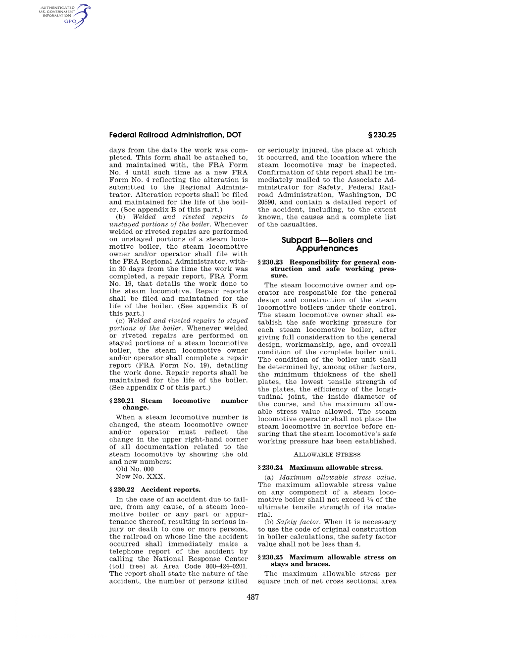 487 Subpart B—Boilers and Appurtenances