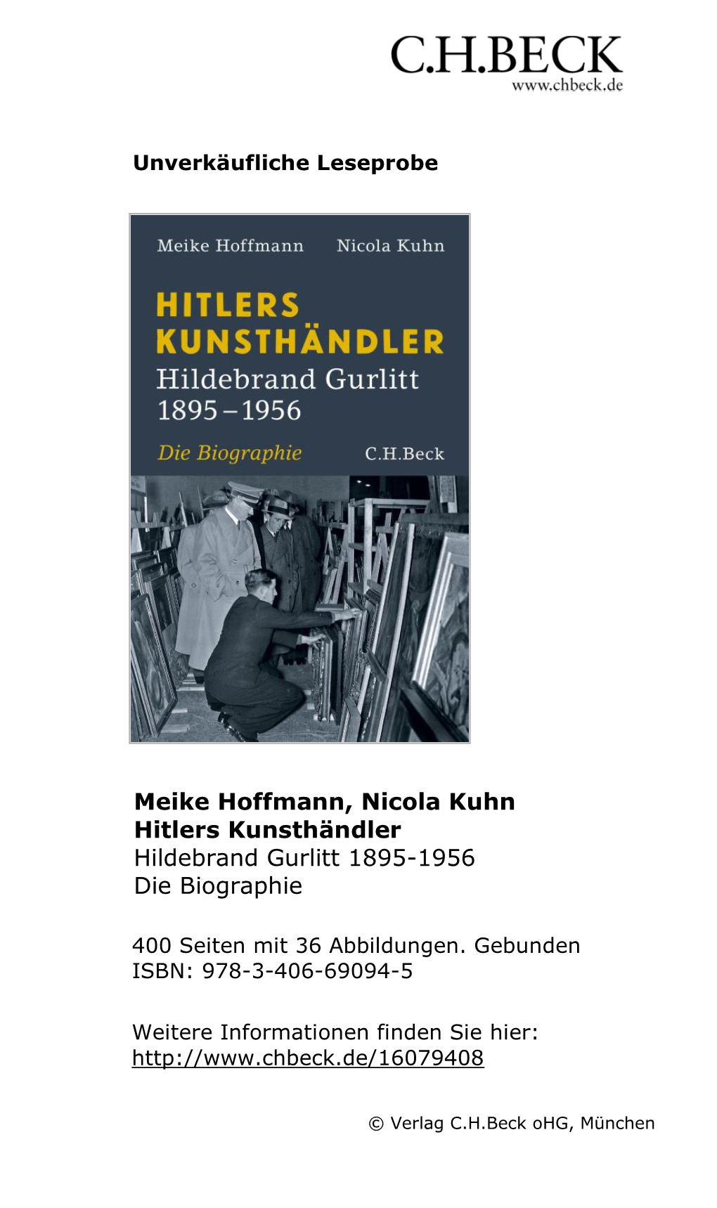 Hitlers Kunsthändler Hildebrand Gurlitt 1895-1956 Die Biographie