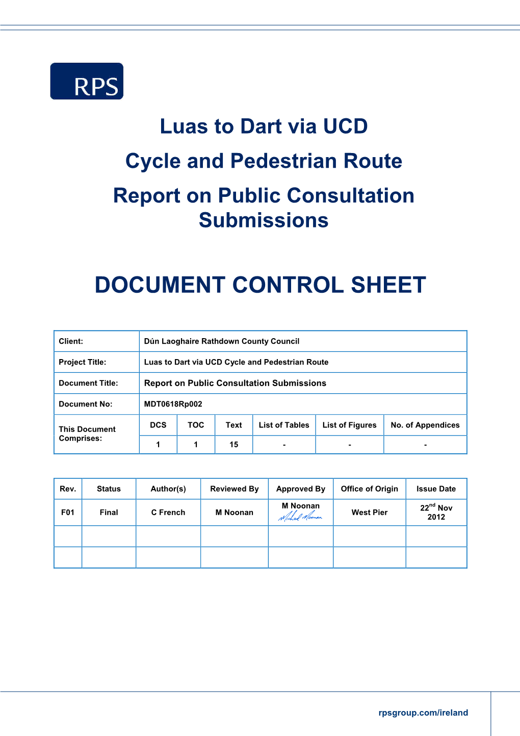 Luas to Dart Via UCD – Post Public Consultation Report